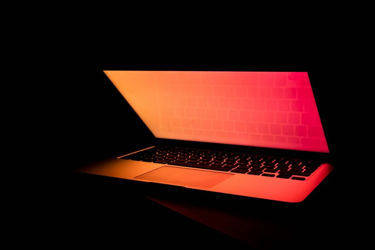 turned-on laptop computer